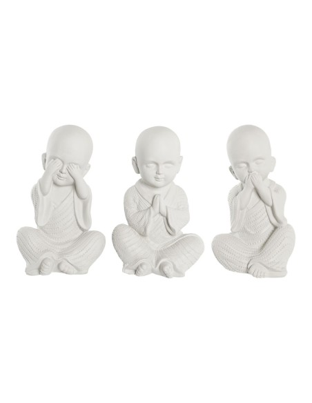 Decorative Figure DKD Home Decor 24 x 22 x 39 cm White Monk Oriental (3 Pieces) | Tienda24 Tienda24.eu