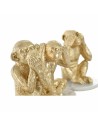 Figurine Décorative DKD Home Decor Blanc Doré Tropical Singes 10,5 x 10,5 x 18,5 cm (3 Pièces) | Tienda24 Tienda24.eu