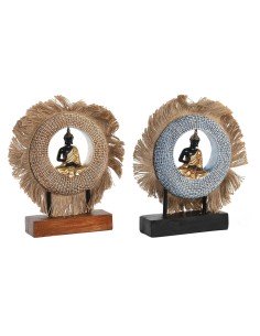 Figura Decorativa DKD Home Decor 24 x 18 x 36 cm Prateado Dourado Colonial Africana (2 Unidades) | Tienda24 Tienda24.eu