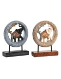 Decorative Figure DKD Home Decor 19,5 x 6,3 x 25,5 cm Elephant Beige Blue Colonial (2 Units) | Tienda24 Tienda24.eu