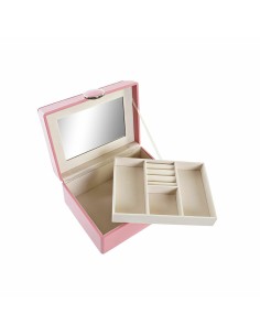 Guarda-Joias DKD Home Decor 17 x 13 x 8,5 cm Cor de Rosa Poliuretano Madeira MDF de DKD Home Decor, Organizadores de joias - ...