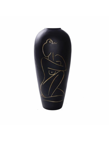 Vase DKD Home Decor Femme Noir Résine Moderne (34 x 34 x 73,5 cm) | Tienda24 Tienda24.eu