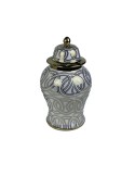 Vase DKD Home Decor Porcelain Golden White Oriental (17 x 17 x 31 cm) | Tienda24 Tienda24.eu