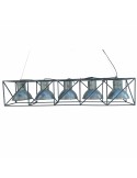 Lampadario DKD Home Decor Multiposizione 115 x 24 x 24 cm Nero Grigio Metallo 50 W da DKD Home Decor, Plafoniere - Ref: S3040...