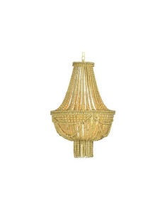 Lampadario DKD Home Decor Metallo Marrone Giallo 40 W Legno MDF (40 x 40 x 60 cm) da DKD Home Decor, Plafoniere - Ref: S30402...