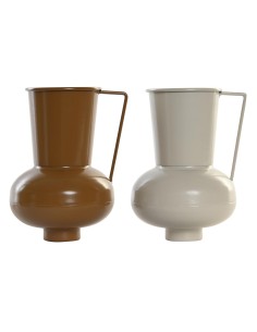 Vaso Romimex Branco Cerâmica Corda 15 x 40 x 15 cm | Tienda24 Tienda24.eu