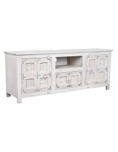 Mobile TV DKD Home Decor Bianco Legno Legno di mango 151 x 40 x 60 cm da DKD Home Decor, Tavoli e porta TV - Ref: S3040387, P...