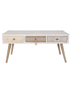 Reposapiés DKD Home Decor Madera Poliéster Celeste Moderno (55