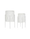 Conjunto de vasos DKD Home Decor Metal Branco Shabby Chic (31 x 31 x 58 cm) | Tienda24 Tienda24.eu