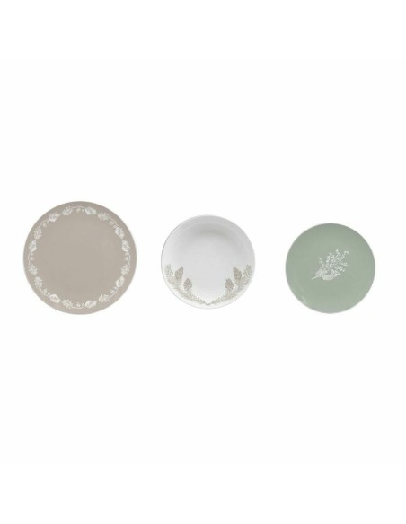 Conjunto de pratos DKD Home Decor Porcelana 18 Peças 27 x 27 x 3 cm | Tienda24 Tienda24.eu