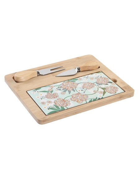 Bandeja de Aperitivos DKD Home Decor 24,5 x 20 x 1,2 cm Beige Verde Gres | Tienda24 Tienda24.eu