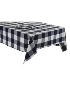 Tablecloth and napkins DKD Home Decor 150 x 150 x 0,5 cm Blue White by DKD Home Decor, Tablecloths - Ref: S3041167, Price: 21...