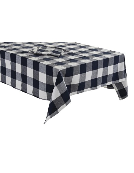 Tablecloth and napkins DKD Home Decor 150 x 150 x 0,5 cm Blue White | Tienda24 Tienda24.eu