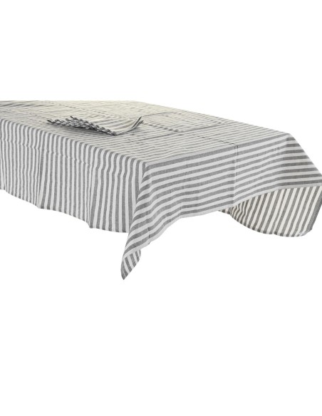 Nappe et serviettes de table DKD Home Decor 150 x 150 x 0,5 cm Gris Blanc Vert | Tienda24 Tienda24.eu