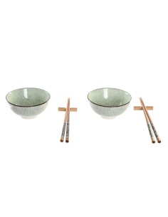 Set per Sushi DKD Home Decor 30 x 21 x 7 cm Verde Blu cielo Gres Orientale (6 Pezzi) da DKD Home Decor, Piatti e teglie - Ref...