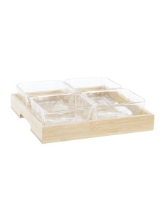 Set de sushi DKD Home Decor Bambou Grès Blanc Oriental 14,5 x 14,5 x 31 cm (16 Pièces) | Tienda24 Tienda24.eu