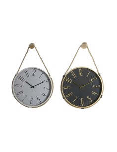 Reloj de Pared DKD Home Decor Cristal Negro Dorado Hierro Loft (1) (45 x 6 x 45 cm) | Tienda24 Tienda24.eu