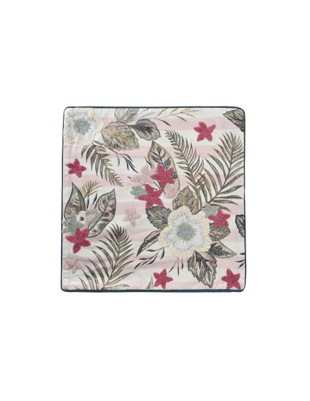 Cushion cover DKD Home Decor Pink Green Tropical 50 x 1 x 50 cm | Tienda24 Tienda24.eu