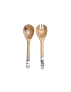 Set di Utensili da Cucina DKD Home Decor 6 x 2 x 32 cm 7 x 2 x 28 cm Legno di mango da DKD Home Decor, Palette forate - Ref: ...