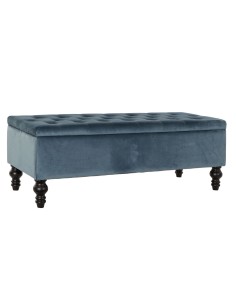 Banquette DKD Home Decor Métal Polyester Blue marine Bois MDF (81 x 41 x 52 cm) | Tienda24 Tienda24.eu