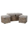 Set di Bauli DKD Home Decor Beige Legno Marrone Tradizionale 80 x 40 x 40 cm da DKD Home Decor, Scatole e cassapanche - Ref: ...