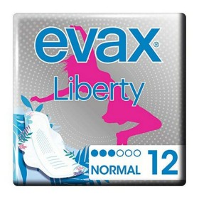 Compresas Normales con Alas LIBERTY Evax Liberty (12 uds) de Evax, Protege slips - Ref: S0573720, Precio: 6,80 €, Descuento: %