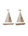 Figurine Décorative DKD Home Decor 36,5 x 10 x 54 cm 37,5 x 10 x 48 cm Marron (2 Unités) | Tienda24 Tienda24.eu