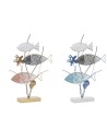 Figurine Décorative DKD Home Decor 39,5 x 8 x 55,5 cm Bleu Corail Multicouleur Spirales (2 Unités) | Tienda24 Tienda24.eu