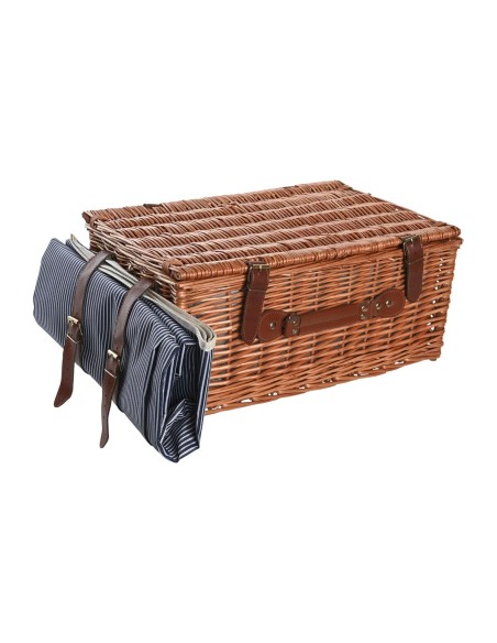 Panier DKD Home Decor Pique-nique Marron Blue marine osier (46 x 30 x 20 cm) | Tienda24 Tienda24.eu