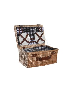 Cestino DKD Home Decor Picnic Naturale Azzurro vimini (48 x 32 x 22 cm) da DKD Home Decor, Conservazione di alimenti - Ref: S...