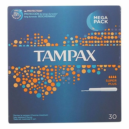 Assorbente Interno Super Plus Tampax Tampax Plus 30 Unità di Tampax, Tamponi chimici - Rif: S0578304, Prezzo: 9,28 €, Sconto: %