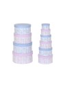 Conjunto de Caixas de Organização Empilháveis DKD Home Decor Azul Cor de Rosa Cartão (37,5 x 37,5 x 18 cm) | Tienda24 Tienda24.eu