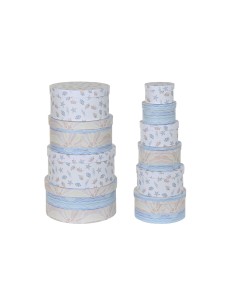 Conjunto de Caixas de Organização Empilháveis DKD Home Decor Azul Cor de Rosa Cartão (43,5 x 33,5 x 15,5 cm) | Tienda24 Tienda24.eu