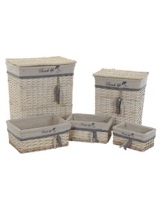 Basket set DKD Home Decor Polyester Colonial Fibre (38 x 38 x 36 cm) | Tienda24 Tienda24.eu