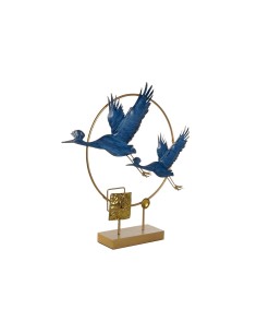 Statua Decorativa DKD Home Decor 51 x 9 x 51 cm Azzurro Dorato Uccello da DKD Home Decor, Soprammobili - Ref: S3042986, Preci...