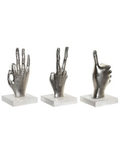 Figurine Décorative DKD Home Decor 30 x 29 x 33 cm Abstrait Argenté Doré Moderne (2 Unités) | Tienda24 Tienda24.eu