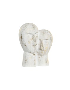 Statua Decorativa DKD Home Decor 23 x 10 x 30 cm Viso Dorato Alluminio Bianco da DKD Home Decor, Soprammobili - Ref: S3043197...