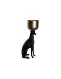 Figura Decorativa DKD Home Decor 34 x 23,5 x 70,5 cm Preto Dourado Resina Cão | Tienda24 Tienda24.eu