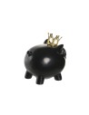 Deko-Figur DKD Home Decor 13,5 x 11 x 14 cm Schwarz Gold Schwein (2 Stück) | Tienda24 Tienda24.eu