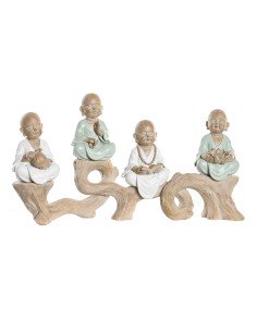 Figura Decorativa DKD Home Decor Cinzento Oriental 28 x 18 x 27 cm (2 Unidades) | Tienda24 Tienda24.eu