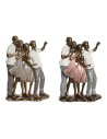 Statua Decorativa DKD Home Decor 18 x 10 x 25 cm Rosa Dorato Bianco Famiglia (2 Unità) da DKD Home Decor, Soprammobili - Ref:...