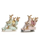 Decorative Figure DKD Home Decor 17 x 7 x 15,5 cm Pink Rabbit Green (2 Units) | Tienda24 Tienda24.eu