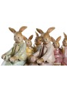 Decorative Figure DKD Home Decor 17 x 7 x 15,5 cm Pink Rabbit Green (2 Units) | Tienda24 Tienda24.eu