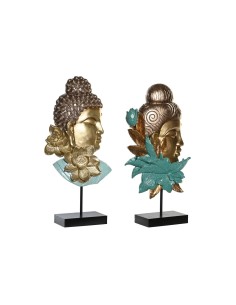 Figura Decorativa DKD Home Decor 15 x 15 x 26 cm Castanho Bloemen | Tienda24 Tienda24.eu