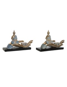 Figura Decorativa DKD Home Decor Branco Dourado Coruja 6,5 x 7 x 13 cm | Tienda24 Tienda24.eu