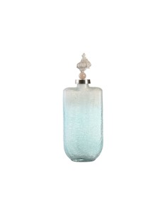 Vase DKD Home Decor Porzellan Blau zweifarbig 15 x 15 x 46 cm Mediterraner | Tienda24 Tienda24.eu