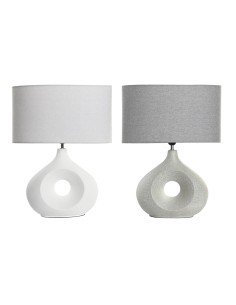 Lampe de bureau Home ESPRIT Blanc Naturel Jute Bois 50 W 220 V 30 x 30 x 61 cm | Tienda24 Tienda24.eu