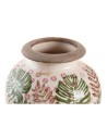 Vaso DKD Home Decor Castanho Branco Verde Grés Tropical 18 x 18 x 25 cm Folha de planta | Tienda24 Tienda24.eu