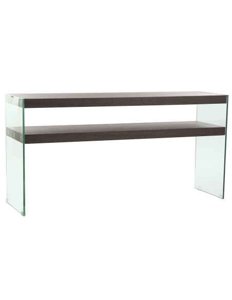 Console DKD Home Decor Brown Transparent Crystal Walnut MDF Wood 160 x 45 x 80 cm | Tienda24 Tienda24.eu