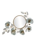 Wall mirror DKD Home Decor 101 x 7 x 69 cm Crystal Golden Metal Green Leaf of a plant | Tienda24 Tienda24.eu